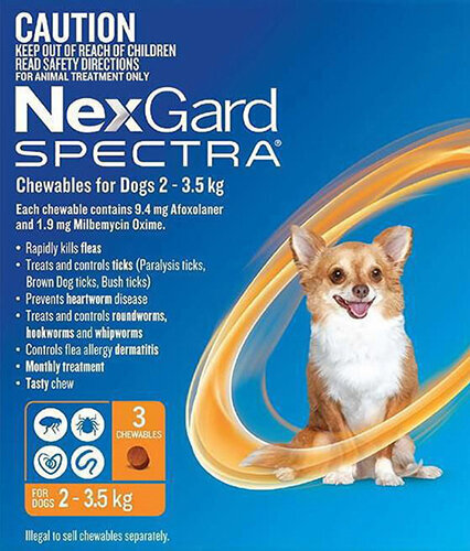 Nexgard Spectra extra small dogs 2-3.5 kg